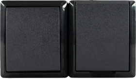 REV Ritter AquaForm Aus-/Wechselschalter + Steckdose AP IP44 waagerecht, anthrazit