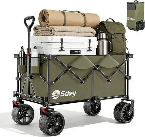 Sekey XXL Plus Faltbar Bollerwagen olivgrün