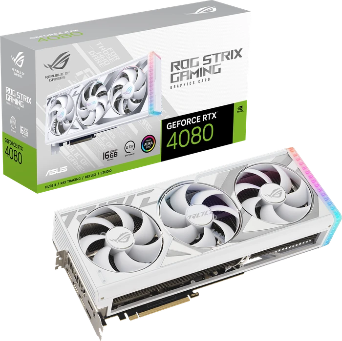ASUS ROG Strix GeForce RTX 4080, ROG-STRIX-RTX4080-16G-WHITE, 16GB GDDR6X, 2x HDMI, 3x DP