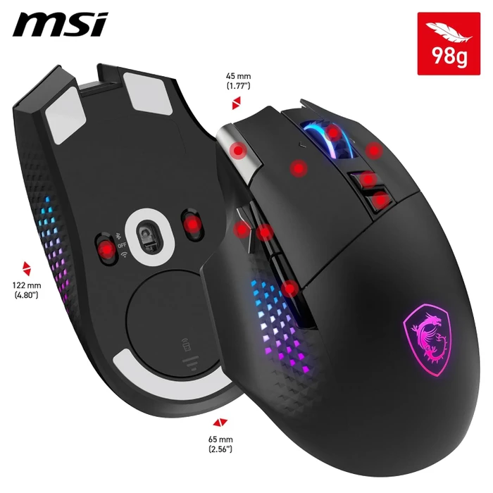 MSI Versa Pro Wireless + Mouse Dock Pro, schwarz, USB/Bluetooth