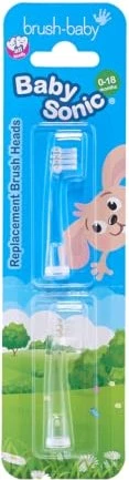 Brush Baby BabySonic Kinder-Ersatzbürste 0-18 Monate, 2 Stück