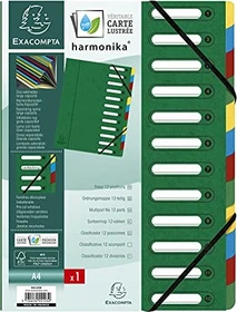 Exacompta Harmonika Ordnungsmappe mit ausgestanzten Fenstern, 12 Fächer, A4, grün