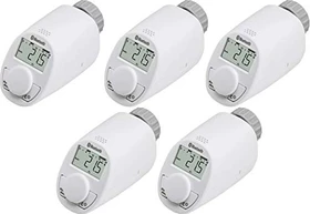 eQ-3 eqiva CC-RT-BLE-EQ, Bluetooth Smart Heizkörperthermostat, Heizungssteuerung, 5er-Pack