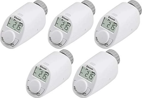 eQ-3 eqiva CC-RT-BLE-EQ, Bluetooth Smart Heizkörperthermostat, Heizungssteuerung, 5er-Pack