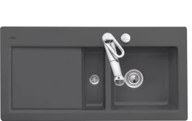 Villeroy & Boch Subway 60 Einbau Becken rechts mit Ablauffernbedienung graphite