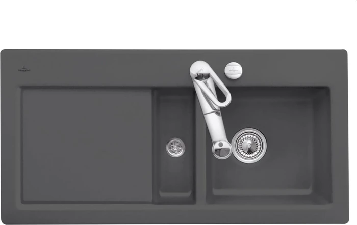 Villeroy & Boch Subway 60 Einbau Becken rechts mit Ablauffernbedienung graphite