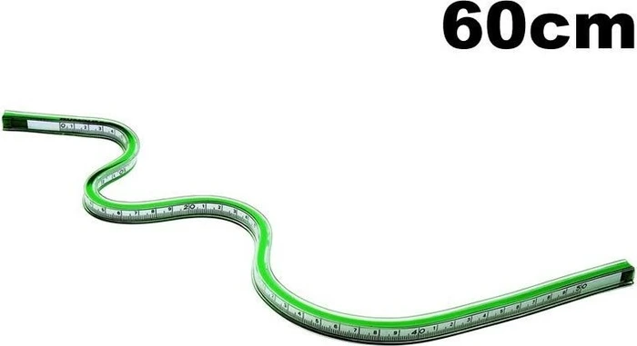 Rumold Flexibles Kurvenlineal 60cm, mit mm-Teilung, grün