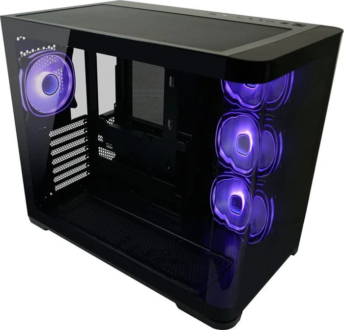 LC-Power Gaming 8001B Pro-Storm Dark, schwarz, Glasfenster, schallgedämmt
