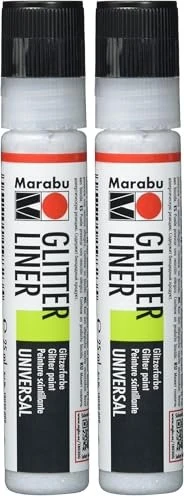 Marabu Glitter-Liner, glittersilber, 25ml
