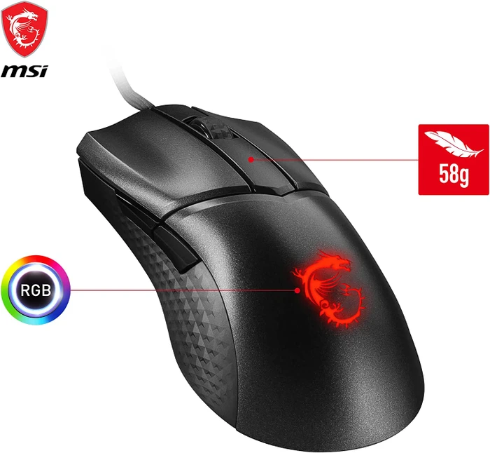 MSI Clutch GM31 Lightweight Gaming Mouse schwarz, USB
