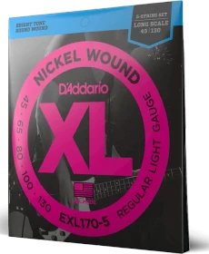 D'Addario XL Nickel Wound 5-String Bass Regular Light, Long Scale