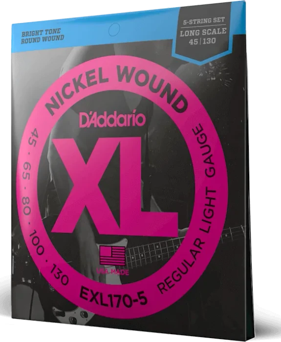 D'Addario XL Nickel Wound 5-String Bass Regular Light, Long Scale