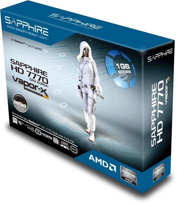 Sapphire Vapor-X Radeon HD 7770 GHz Edition OC, 1GB GDDR5, 2x DVI, HDMI, mDP, lite retail
