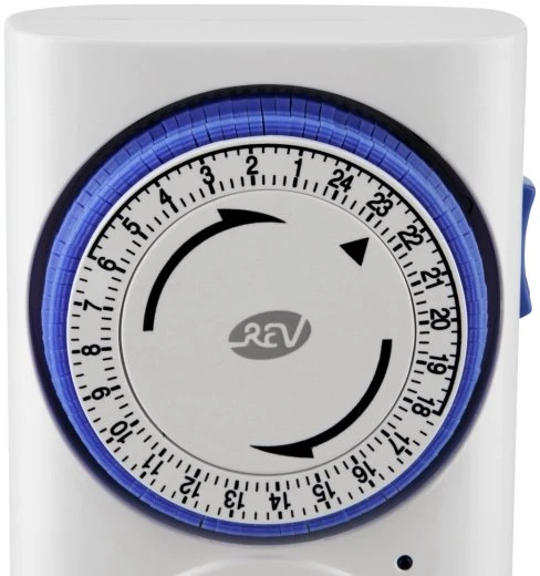 REV Ritter mechanische Tageszeitschaltuhr Premium, blau/weiß