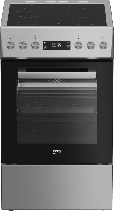 Beko FSM57320DXT Elektroherd mit Glaskeramik-Kochfeld