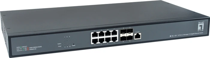 LevelOne XEL-1291 Rackmount 10G Managed Switch, 8x RJ-45, 4x SFP+