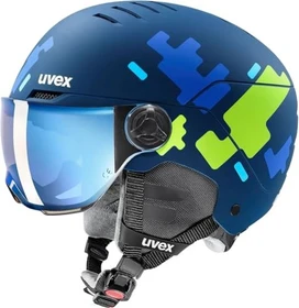 UVEX Rocket Visor Helm blue puzzle matt (Junior)