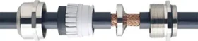 Wiska EMSKV-L 40 EMV-S EMV-Kabelverschraubung, Messing vernickelt mit langem Anschlussgewinde, M40