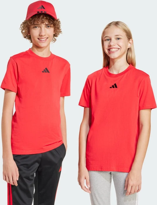 adidas Essentials T-Shirt kurzarm pure ruby/black (Junior)