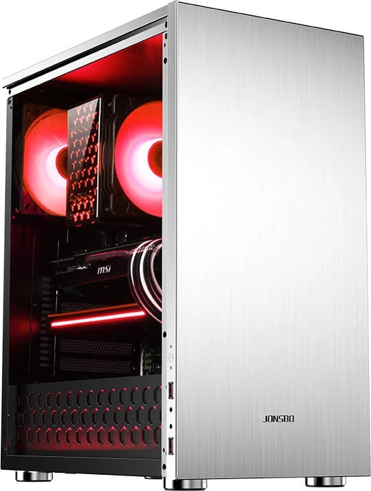 Jonsbo C5, silber, Glasfenster