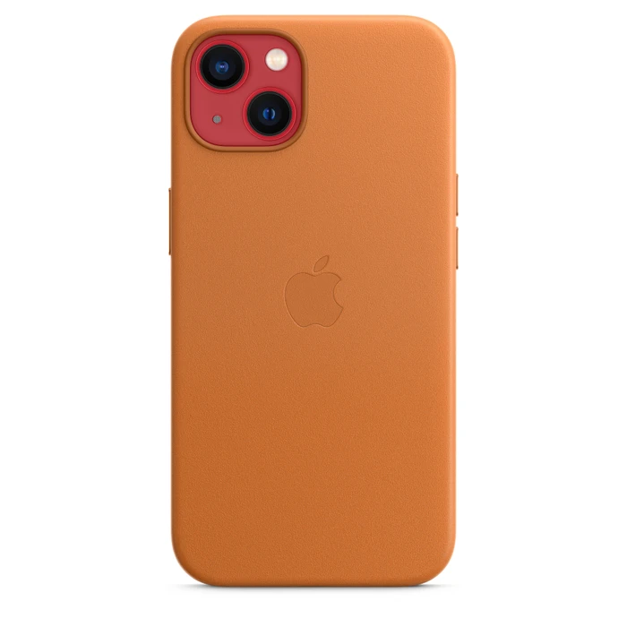 Apple Leder Case mit MagSafe für iPhone 13 goldbraun