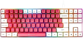 Gamiac TKL90G Gaming Keyboard, weiß/rot, LEDs RGB, Kailh BLUE, USB, DE