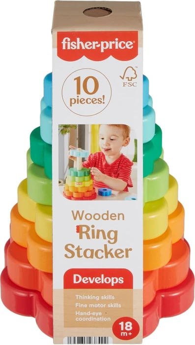 Mattel Fisher-Price Buntes Holz-Ringstapelset