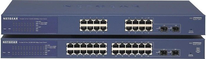 Netgear ProSAFE GS700 Rackmount Gigabit Smart Switch, 22x RJ-45, 2x RJ-45/SFP