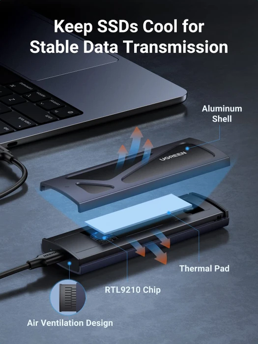 Ugreen M.2 NVMe SSD Enclosure, USB-C 3.1