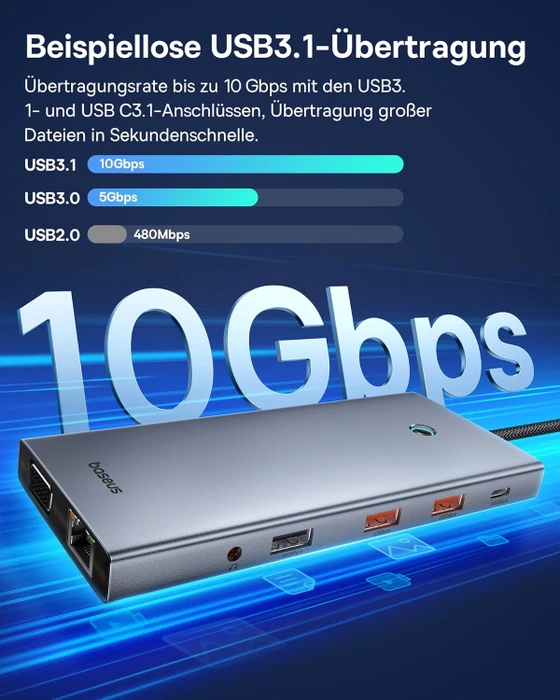 Baseus 13-in-1 Hub, USB-C 3.1 [Stecker]