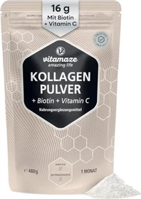 Vitamaze Kollagen Pulver + Biotin + Vitamin C, 480g