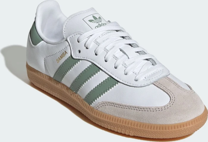 adidas Samba OG cloud white/silver green/gum (Junior)