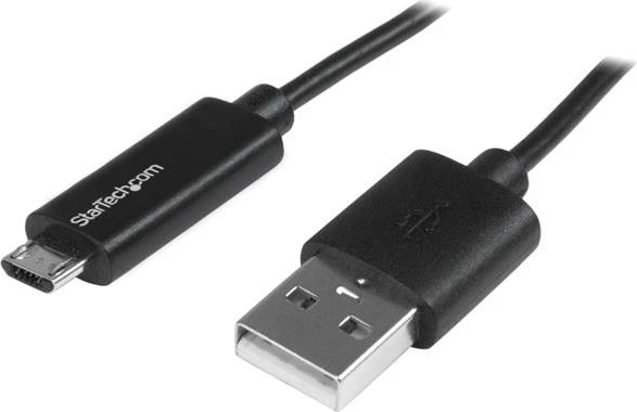 StarTech Micro USB Kabel mit LED Ladeanzeige St/St 1m schwarz