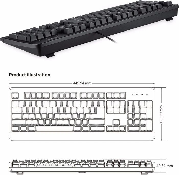 Perixx Periboard-517, schwarz, USB, DE
