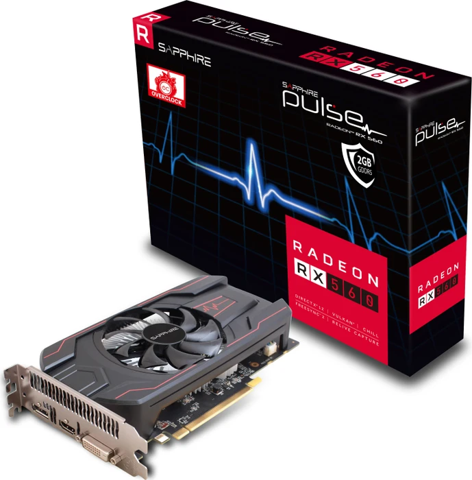 Sapphire Pulse Radeon RX 560D 2G G5 [45W], 2GB GDDR5, DVI, HDMI, DP, lite retail