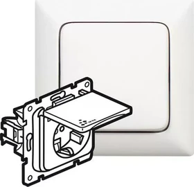Legrand Pro 21 Steckdose (SL) mit Klappdeckel und Kinderschutz, ultraweiß