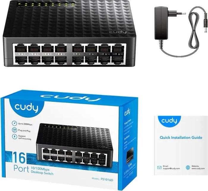 Cudy FS10 Desktop Switch, 16x RJ-45