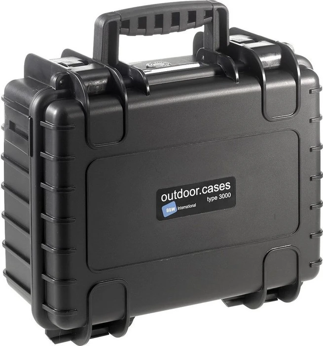 B&W International Outdoor Case Typ 3000 PP.117 Koffer schwarz mit Schaumstoffeinsatz