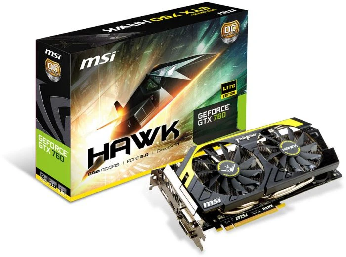 MSI GeForce GTX 760, N760 Hawk PCGH-Edition, 2GB GDDR5, 2x DVI, HDMI, DP