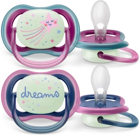 Philips Avent SCF376/14 Ultra Air Nighttime Beruhigungsschnuller, 6-18M, Silikon, dreams/stern, 2 Stück