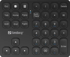 Sandberg Wireless Numeric Keypad Pro, schwarz, USB/Bluetooth