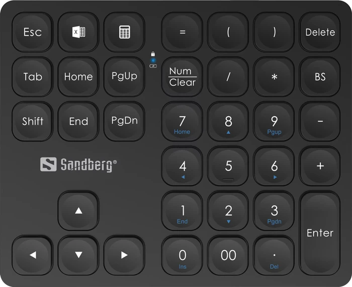 Sandberg Wireless Numeric Keypad Pro, schwarz, USB/Bluetooth