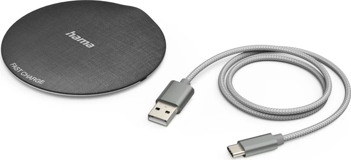 Hama Wireless Charger QI-FC10 Metal 10W kabelloses Smartphone-Ladepad schwarz