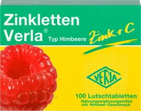 Zinkletten Verla Himbeere Lutschtabletten, 100 Stück