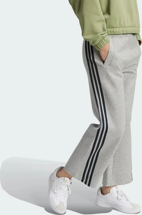 adidas Future Icons 3-Streifen Open Hem Trainingshose lang medium grey heather (Damen)