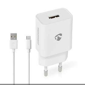 Nedis 10.5W USB-Universal-Ladegerät inkl. Micro-USB-Kabel weiß