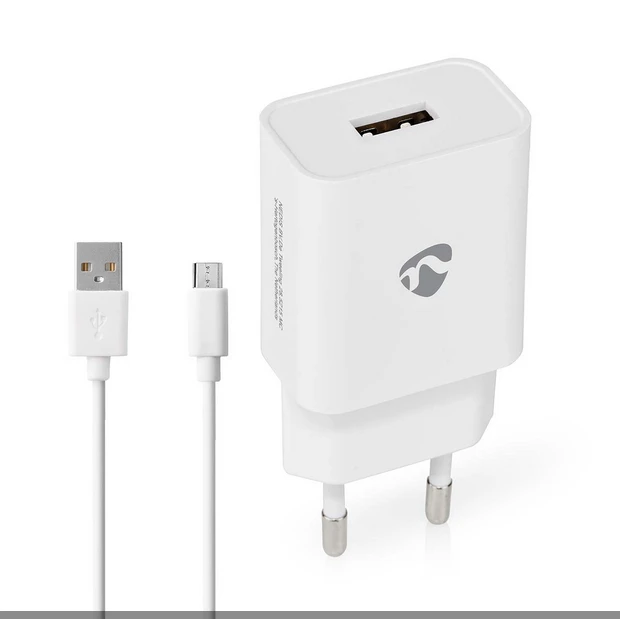Nedis 10.5W USB-Universal-Ladegerät inkl. Micro-USB-Kabel weiß