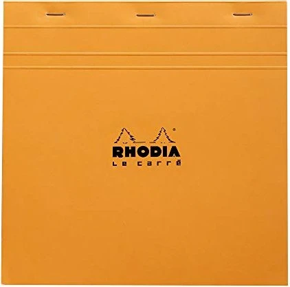 Rhodia Basics Notizblock le carrè, 210x210mm, kariert, orange, 80 Blatt