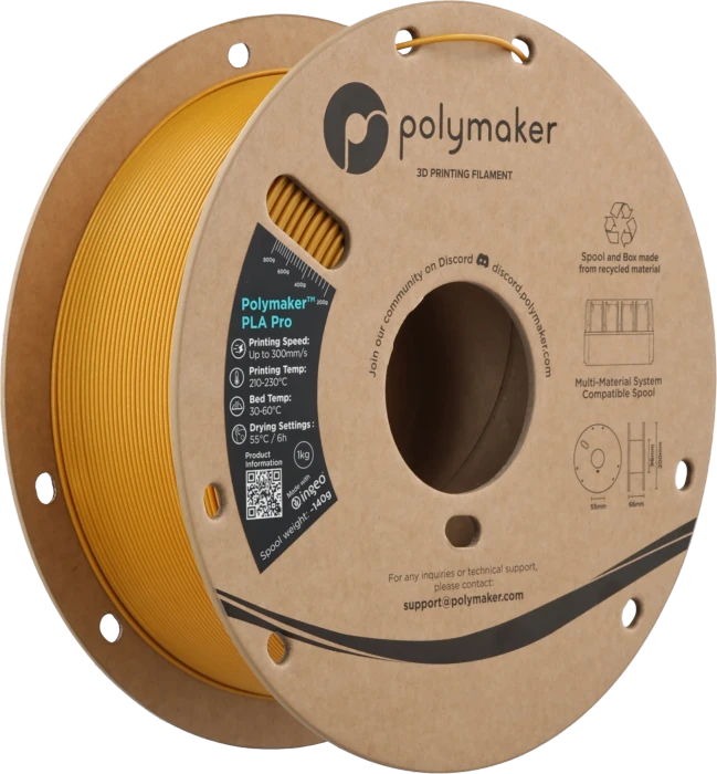 Polymaker PLA, Metallic Gold, Spule, 1.75mm, 1.00kg