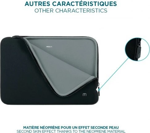 Mobilis Skin 14-16" Sleeve Notebook-Hülle, schwarz/grau